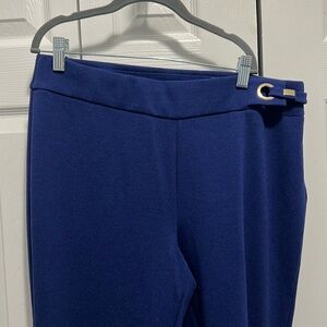Chico’s blue pants with nice detail at the waist blue looser leg - size 2P $14